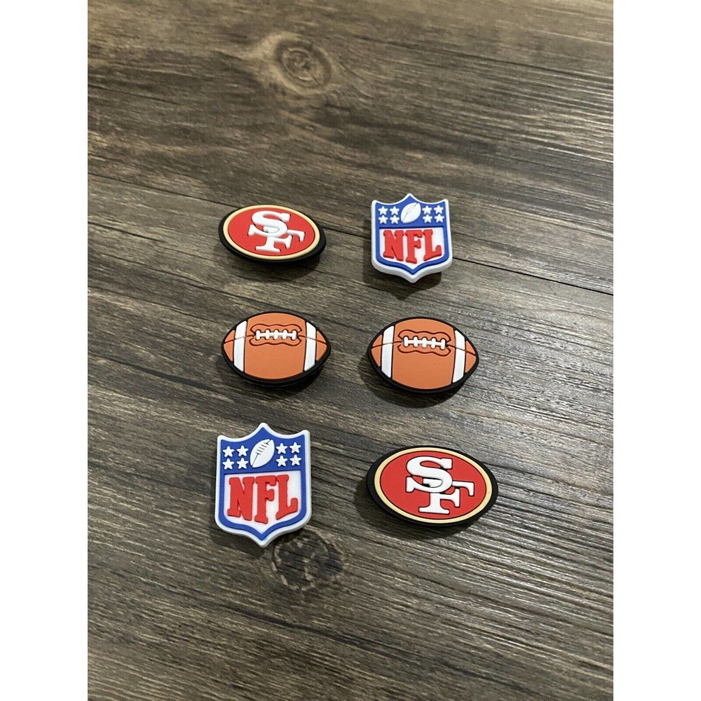 San Francisco 49ers Football Team Charm For Crocs Shoe Charms - 6 Pieces